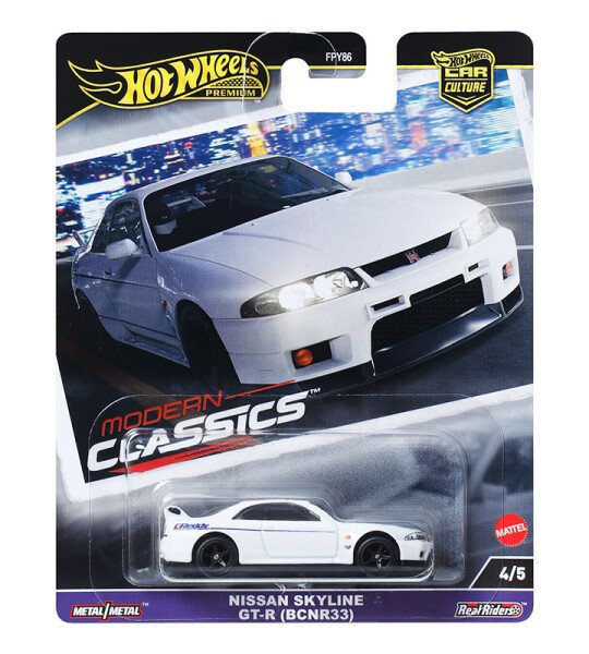 Hot Wheels 1:64 Car Culture 2024 E – Nissan Skyline GT-R (BCNR33) – Modern Classics