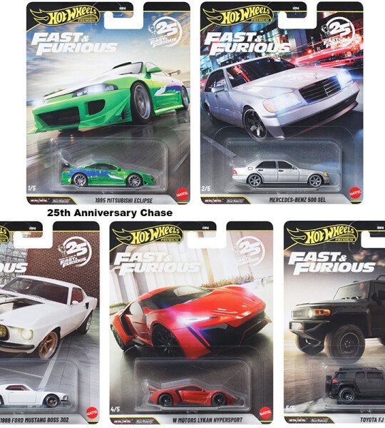 Hot Wheels 1:64 Fast & Furious 25Th Anniversary Premium 2026 - rapido y furioso