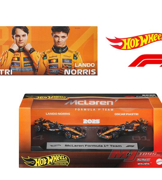 Hot Wheels 1:64 F1 2-Pack 2025 Racing Premium Team McLaren Oscar Piastri #81 / Lando Norris #4