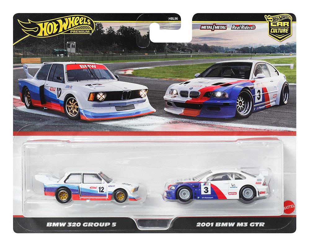Hot Wheels 1:64 Car Culture Premium 2 Pack BMW E320 & 2001 BMW M3 GTR