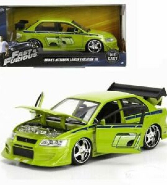 MODELO ESCALA 1:24 - Fast & Furious - Mitsubishi Lancer Evo VIII Brian's Green