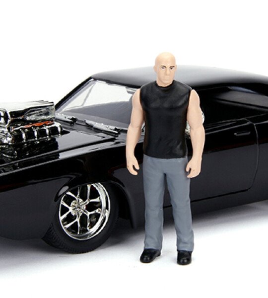 MODELO ESCALA 1:24 Hollywood Ride - The Fast & Furious - 1969 Dodge Charger R/T Dom's Black