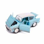 MODELO ESCALA 1:24 - Hollywood Rides - Harry Potter Ford 1959 Anglia W/ Harry Potter Blue