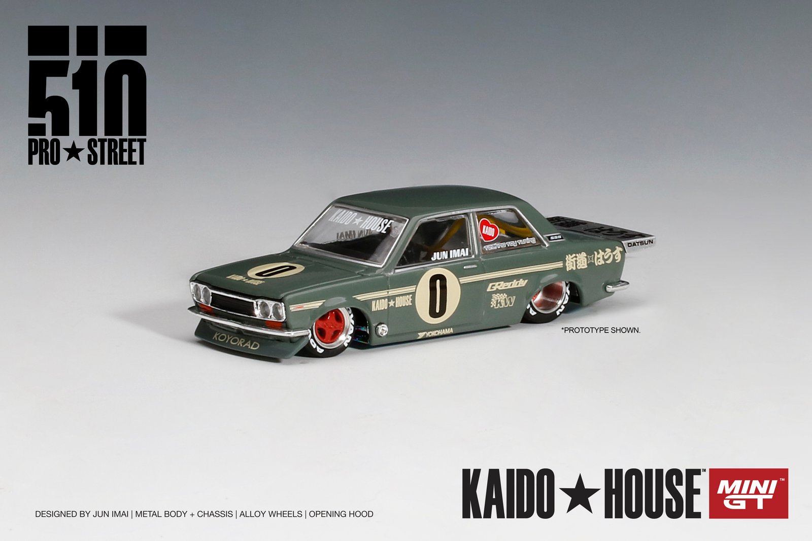 MODELO ESCALA 1:64 Kaido House Datsun 510 Pro Street SK510 GREEN