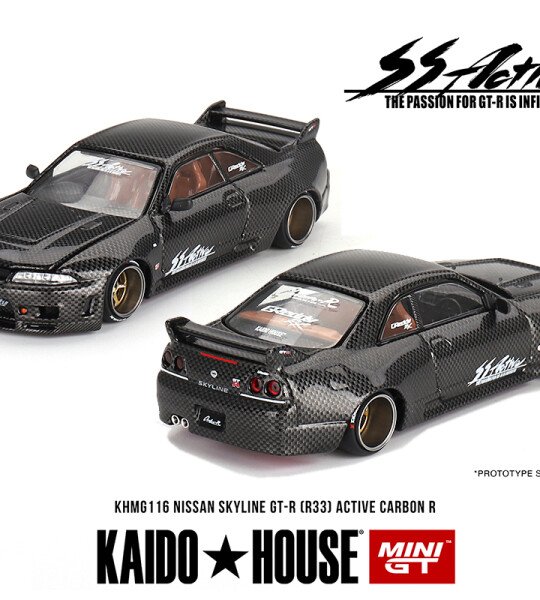Kaido House x Mini GT 1:64 Nissan Skyline GT-R (R33) Active Carbon R