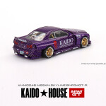 MODELO 1/64 Kaido House x Mini GT  Nissan Skyline GT-R (R34) Kaido Works V1 (Purple) Limited Edition