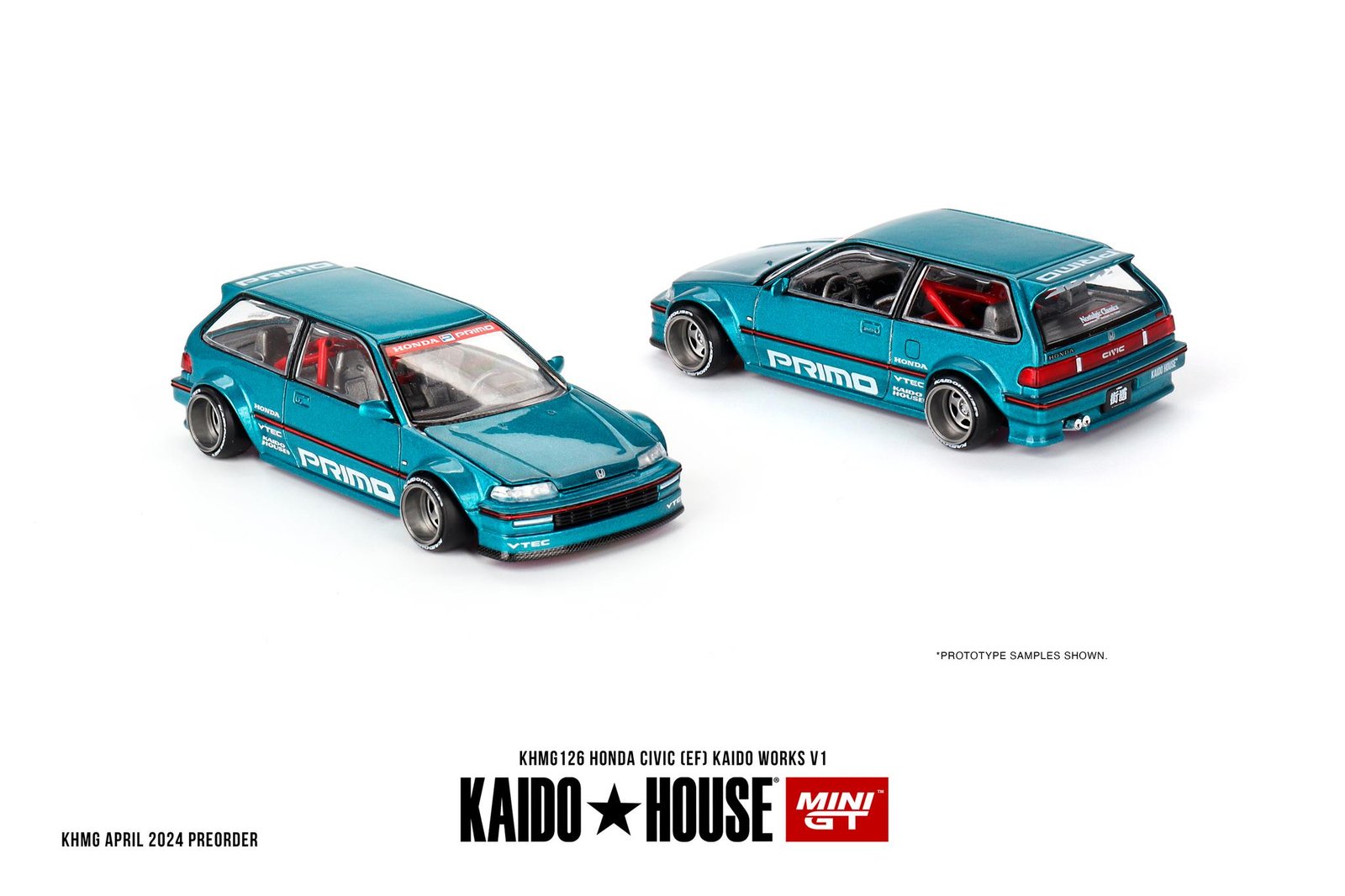 Honda Civic (EF) Kaido Works V1 Blue Metallic (Designed by Jun Imai) "Kaido House" Special 1/64 Diecast Model Car by Mini GT