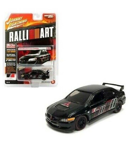 MODELO ESCALA  1:64 Import Heat - RalliArt - 2004 Mitsubishi Lancer Evolution (Black) - MiJo Exclusives