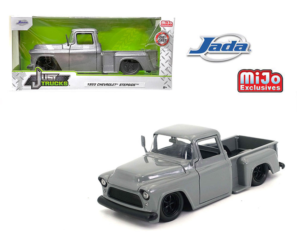 MODELO ESCALA 1:24 1955 Chevrolet Stepside Pickup Custom (Grey) – Just Trucks – MiJo Exclusives Limited Edition