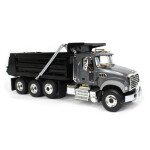 MODELO ESCALA 1/34 VOLQUETA GRIS METALICO / NEGRO MACK Granite MP Dump Truck By First Gear - CAMION VOLTEO