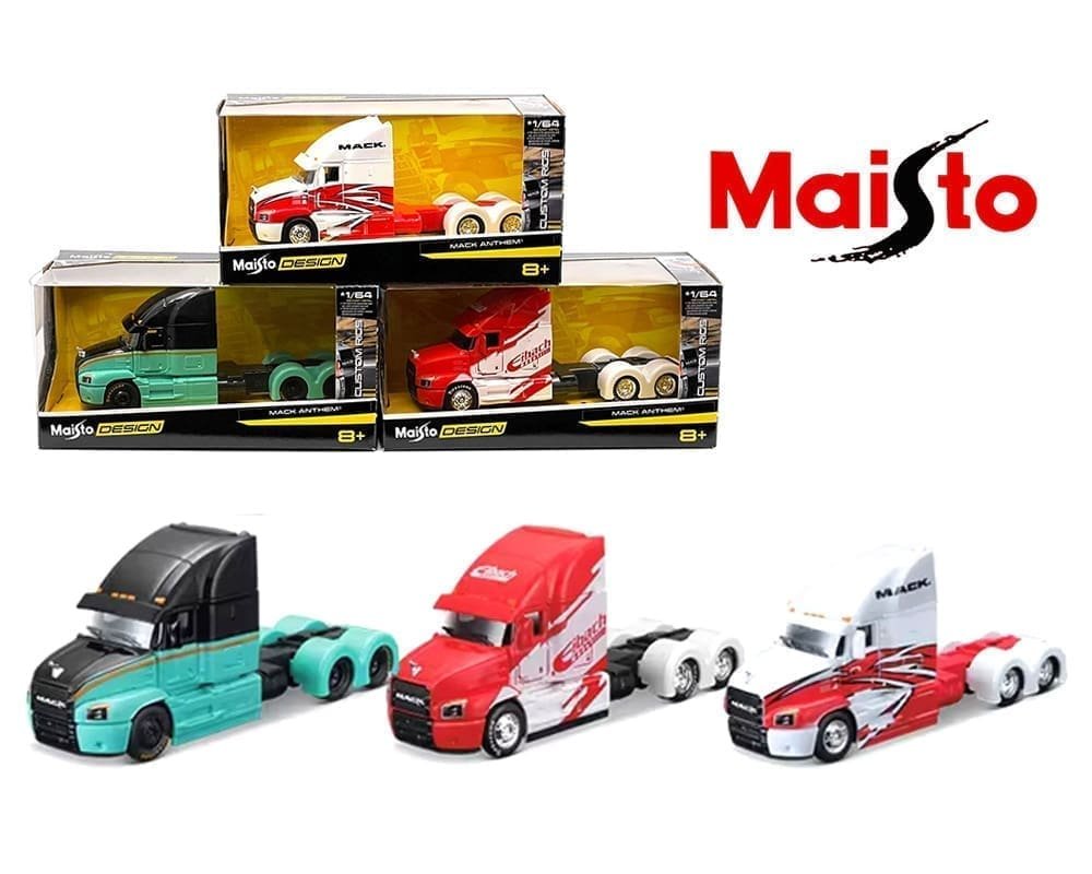 Maisto 1:64 Mack Anthem Set 3 Styles – Custom Rigs Design - CABEZAL $30 C/U