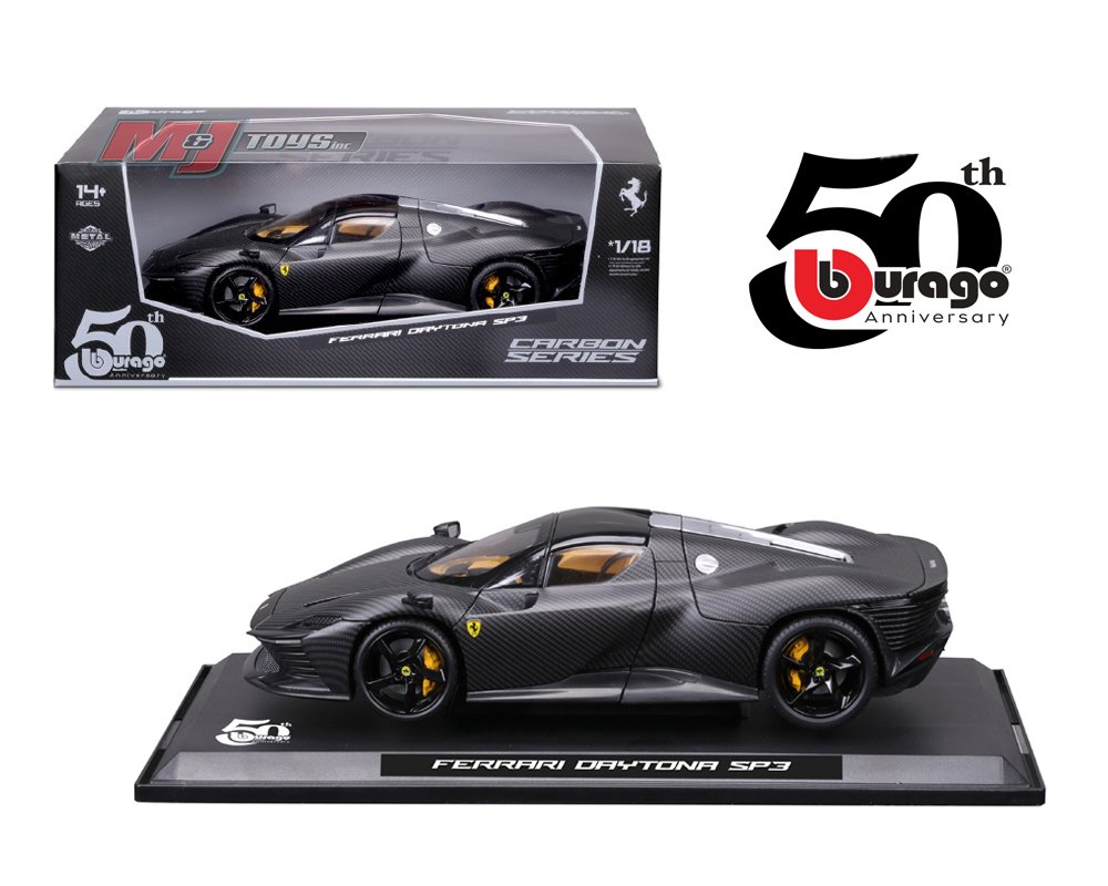 Bburago 1:18 Ferrari Daytona SP3 – Carbon Series – 50th Anniversary Limited Edition -