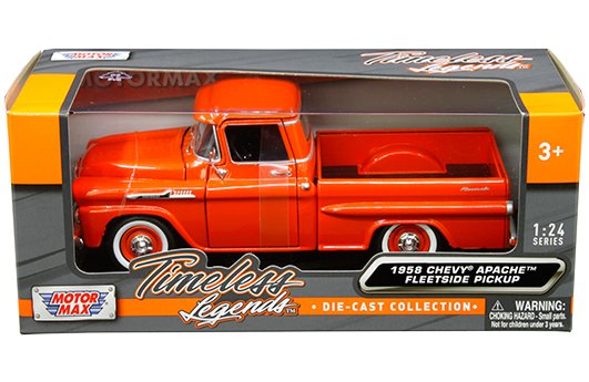 MODELO ESCALA 1:24 Timeless Legends – 1958 Chevrolet Apache Fleetside Pickup (Orange)