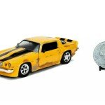 MODELO ESCALA Jada 1/24 Transformers Bumblebee 1977 Chevrolet Camaro Weathered Yellow