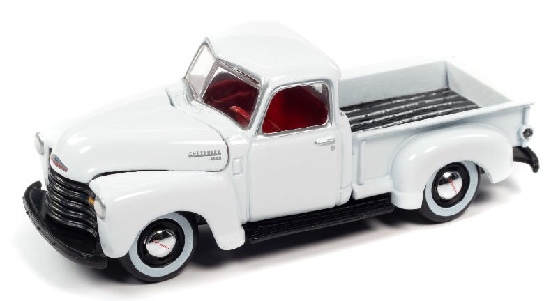 MODELO ESCALA 1/64 1950 Chevrolet Stepside Truck in Gloss White - PICKUP