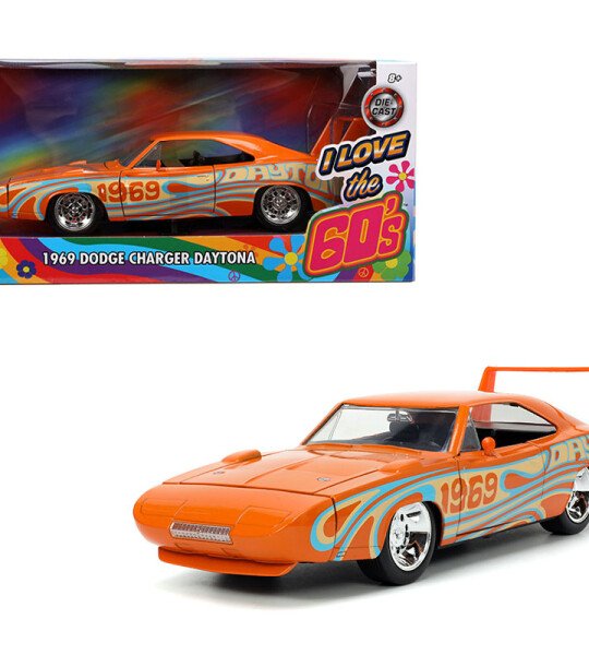 MODELO ESCALA Jada 1:24 I Love the 1960’s – 1969 Dodge Charger Daytona (Orange) - PRECIOS ESPECIALES