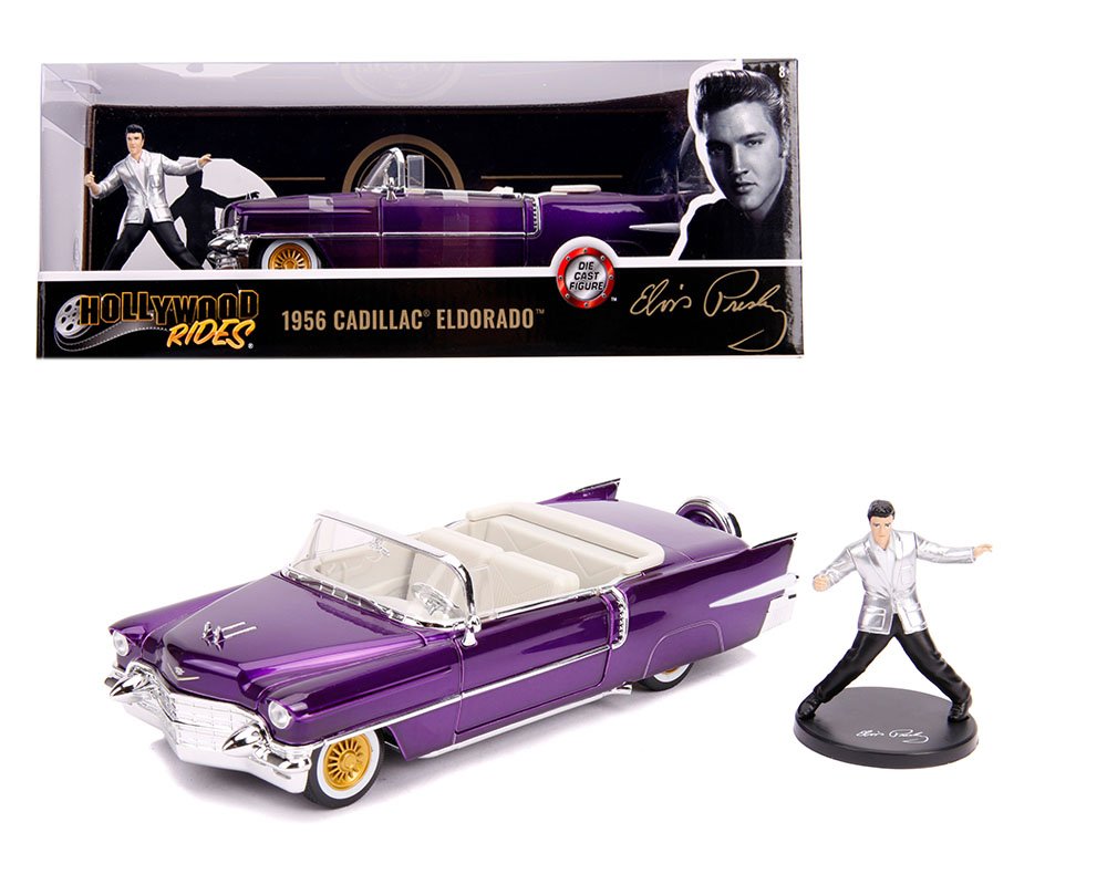 MODELO Jada 1:24 1956 Cadillac Eldorado with Elvis Figure – Elvis Presley – Hollywood Rides