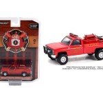 Greenlight 1:64 Fire & Rescue Series 1 – 1986 Chevrolet C20 Custom Deluxe – Lawrenceburg, Indiana Fire Department First Attack Unit with Fire Equipment, Hose and Tank