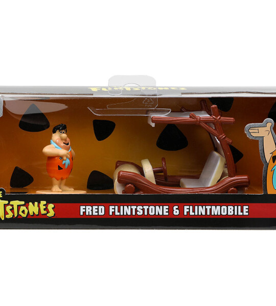MODELO ESCALA 1:32 Fred Flintstone and Flintmobile – The Flintstones – Hollywood Rides PICAPIEDRA