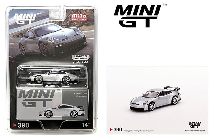 Mini GT 1:64 Porsche 911 (992) GT3 GT Silver Metallic – MiJo Exclusives