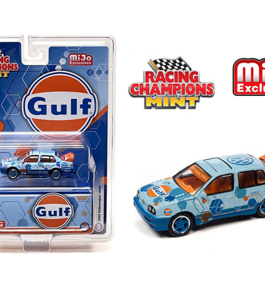 MODELO ESCALA 1:64 1995 Volkswagen Jetta Gulf Racing – Mijo Exclusives – Limited 3,600 Pieces.