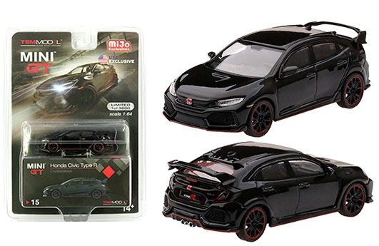 MODELO ESCALA 1:64 MiJo Exclusive – 2017 Honda Civic Type R (FK8)(LHD)(Crystal Black)