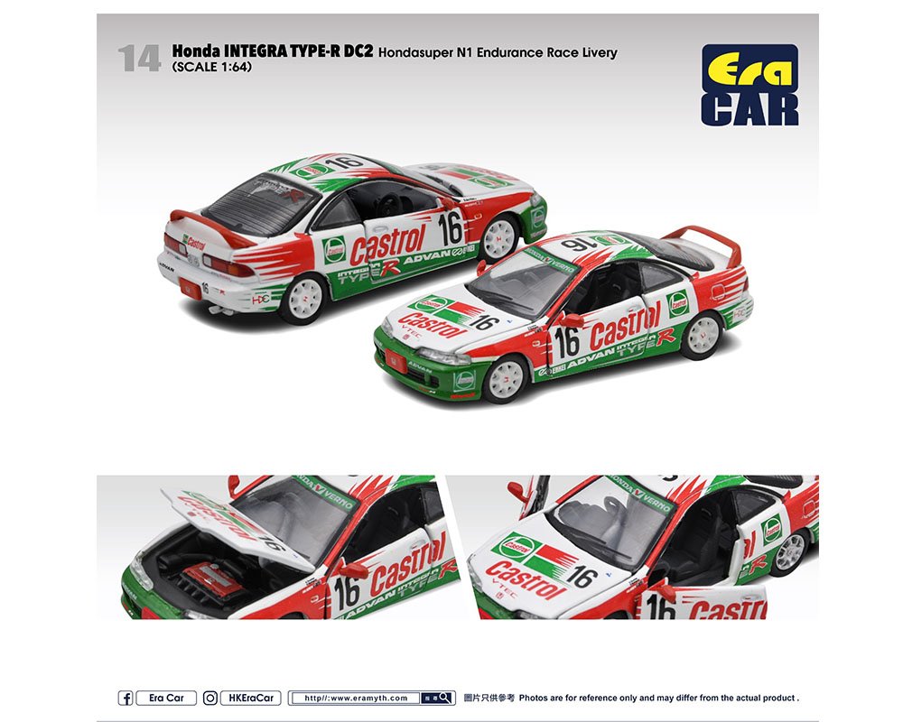 MODELO ESCALA 1:64 Honda Integra Type R DC2 Hondasuper N1 Race #16 – White – New 2023