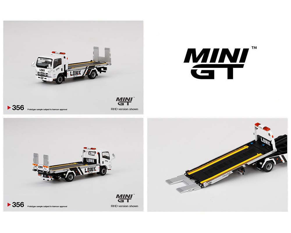 MODELO ESCALA 1:64 Isuzu N-Series Vehicle Transporter Liberty Walk (LBWK)(White) - GRUA