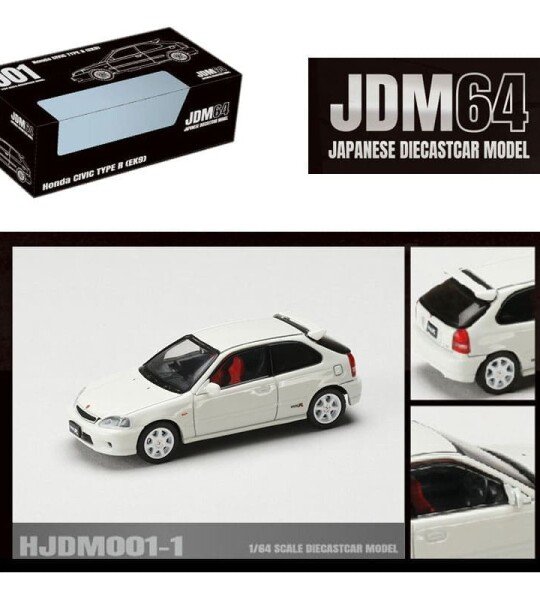 Hobby Japan 1:64 Honda Civic Type R (EK9) – Championship White – JDM64 JAPAN PRECIOS ESPECIALES