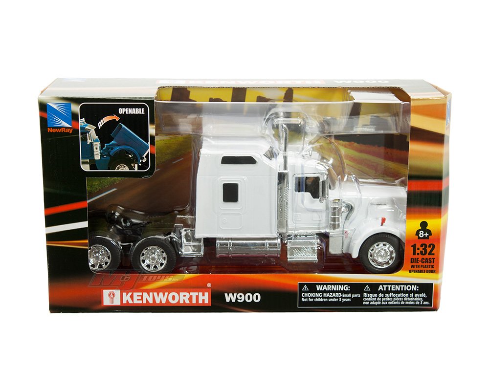 New Ray 1:32 Kenworth W900 White Tractor Cab Only – LongHauler - cabezal blanco