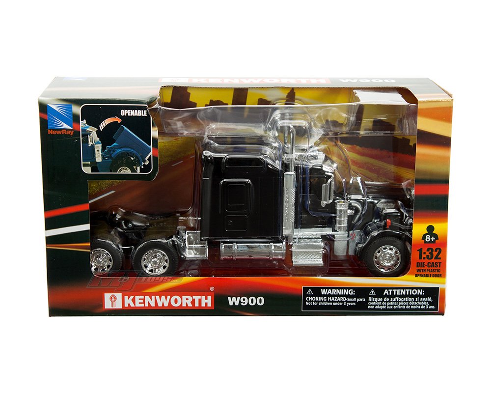 New Ray 1:32 Kenworth W900 Black Tractor Cab Only – LongHauler cabezal negro