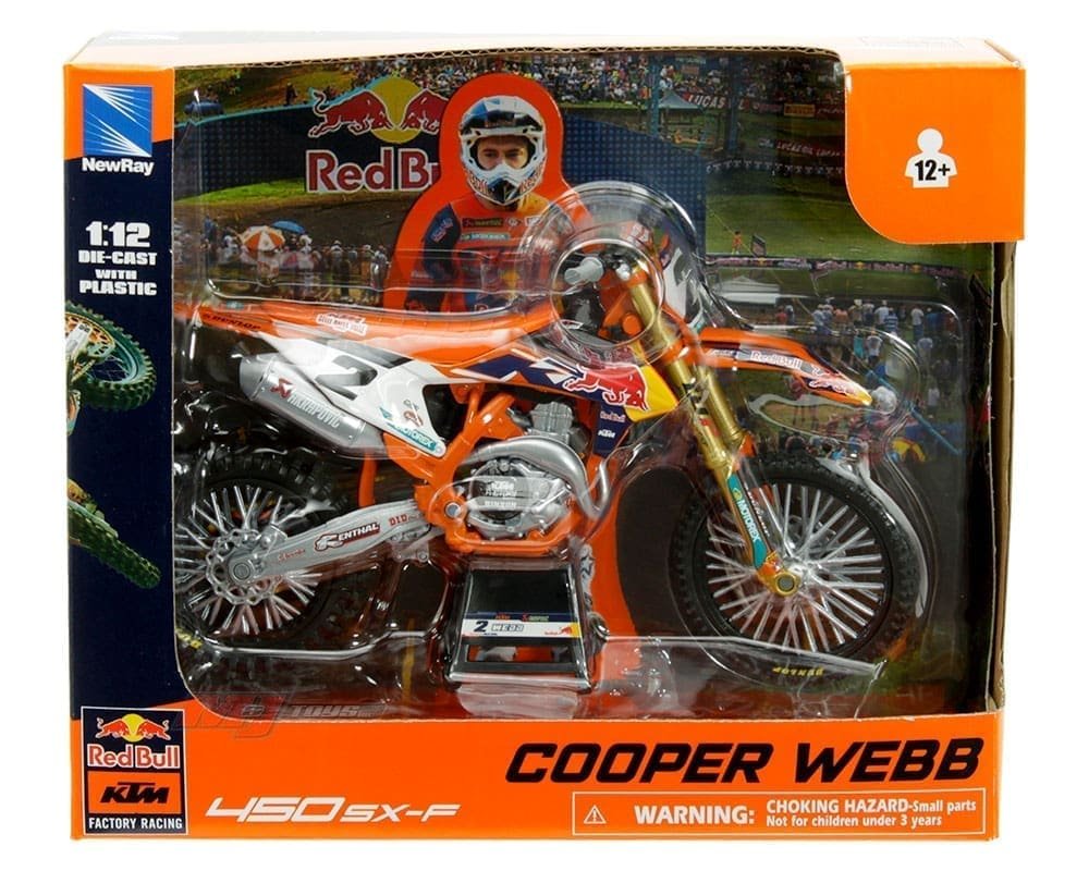 New Ray 1:12 KTM 450 SX-F Factory Racing Red Bull #2 Cooper Webb – Motorcycles