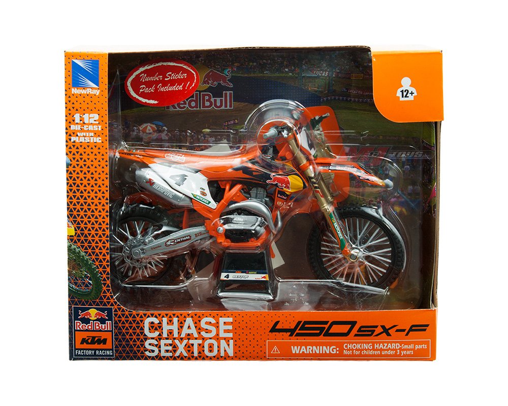 New Ray Motorcycle 1:12 Red Bull KTM Factory Racing 450 SX-F #4 Chase Sexton