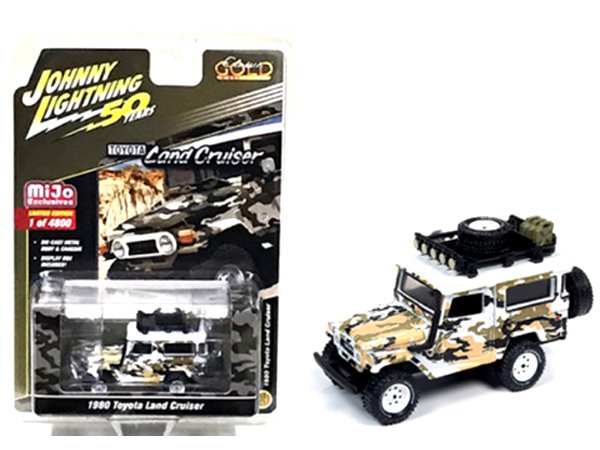 MODELO ESCALA 1/64 1980 Toyota Land Cruiser 4×4 Off Road 1:64 White Camouflage