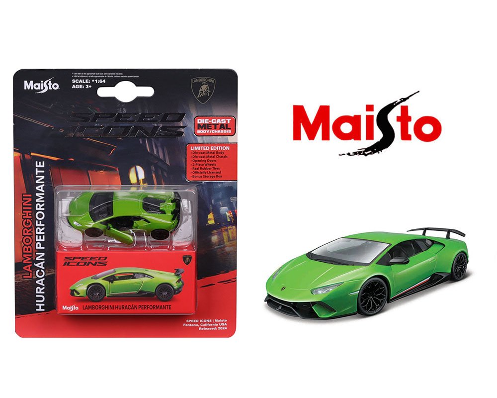 Maisto 1:64 Speed Icons 2024 – Lamborghini Huracan Performante – Green (verde) precios especiales