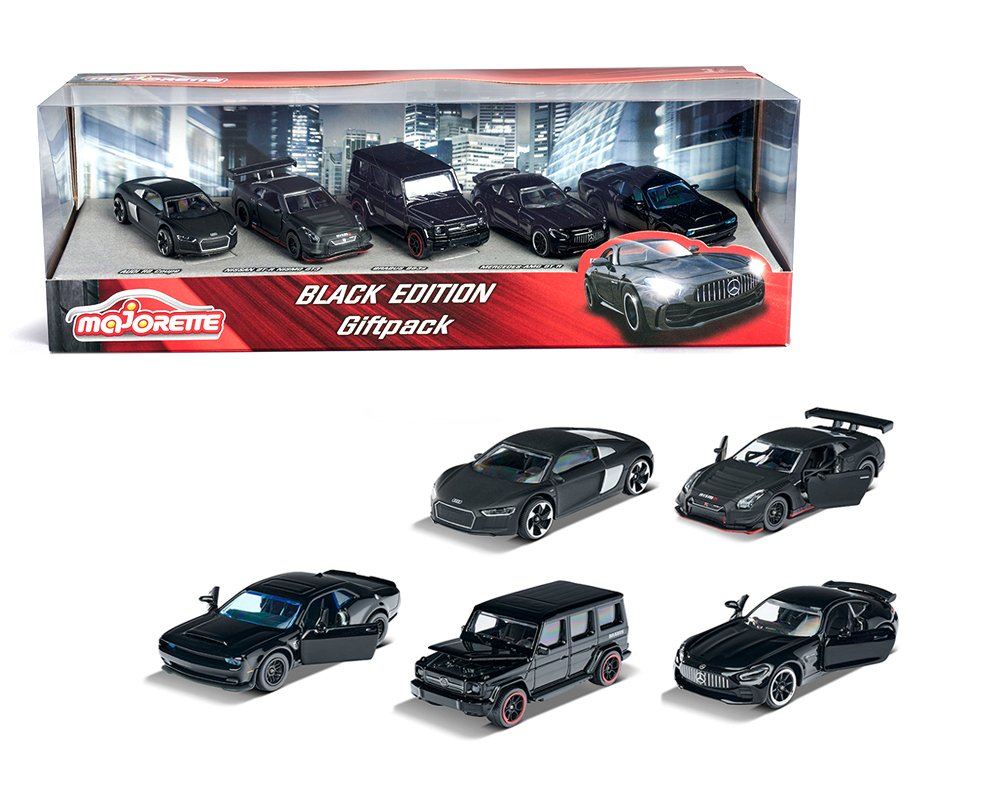 SET DE 5 MODELOS - Majorette 1:64 5-Car Set Gift Pack Black Edition 2023