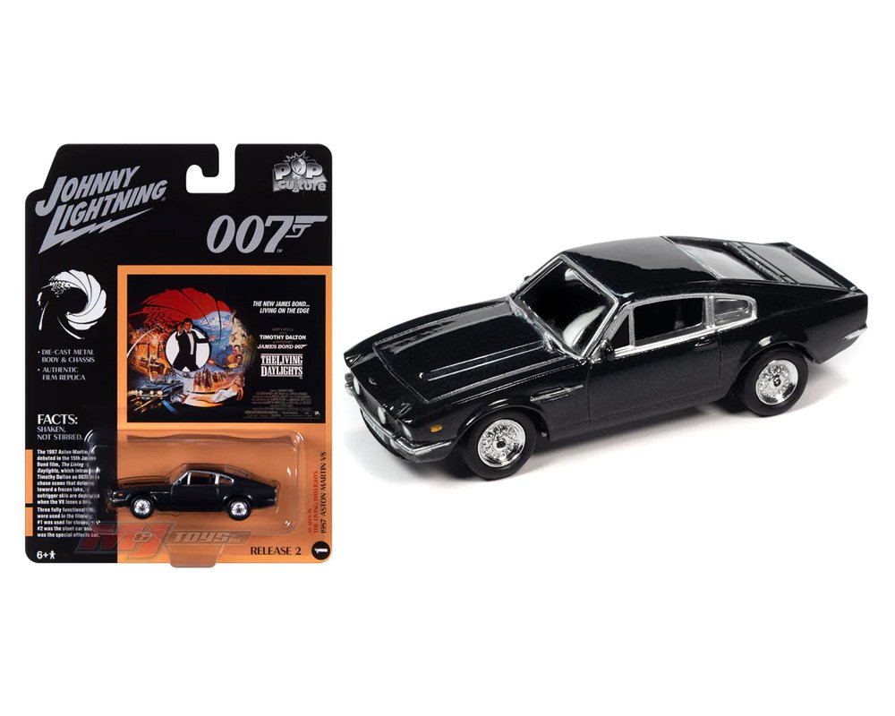 MODELO Johnny Lightning 1:64 007 James Bond The Living Daylights 1987 Aston Martin V8 – Grey – Pop Culture 2023 Release 2