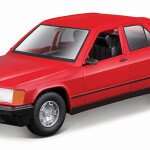 MODELO ESCALA 1/24 BBURAGO ITALIA - 1987 Mercedes-Benz 190E in Red