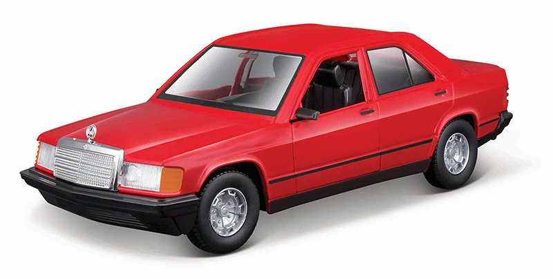 MODELO ESCALA 1/24 BBURAGO ITALIA - 1987 Mercedes-Benz 190E in Red