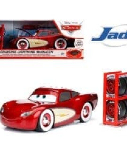 JADA ESCALA 1/24 Cruising Lightning McQueen with Extra Lightyear Tire Rack Cars (2006) DISNEY