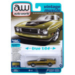 Auto World 1:64 1973 Ford Mustang Mach 1 – Bright Green Gold Poly – Premium 2023 Release 4 Version A Limited Edition