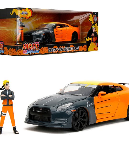 Jada 1:24 Naruto Shippuden Naruto & 2009 Nissan GT-R (R35) (Orange/Grey)