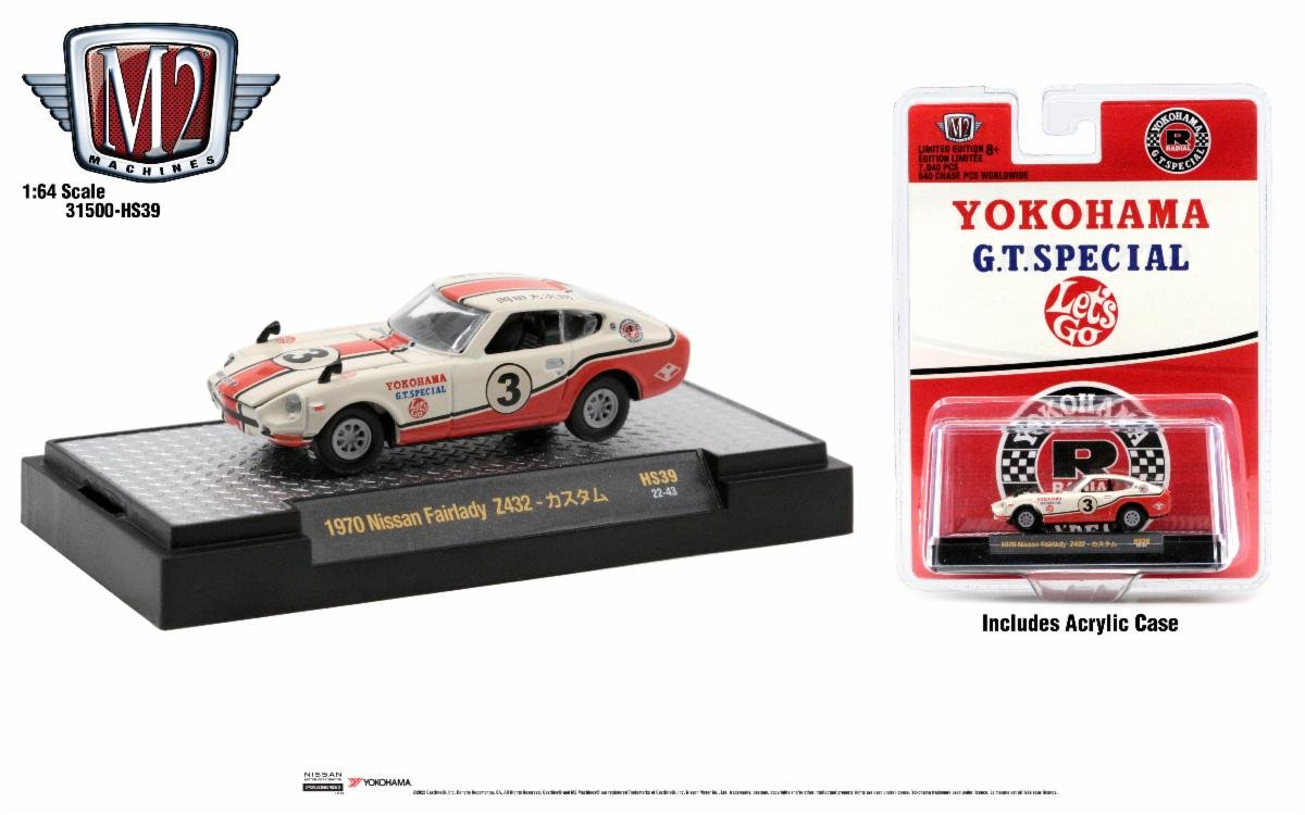 MODELO ESCALA 1:64 1970 Nissan Fair Lady Z432 Yokohama – Hobby Exclusive Auto-Thentics