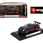 Bburago 1:43 Porsche 911 GT3 RS with Acrylic Case – Black – Race Series