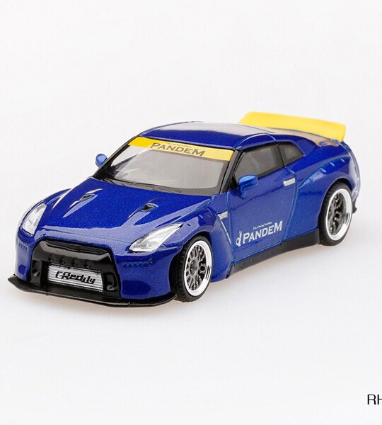 MODELO ESCALA 1/64 Pandem Nissan GT-R (R35) Velocity Blue