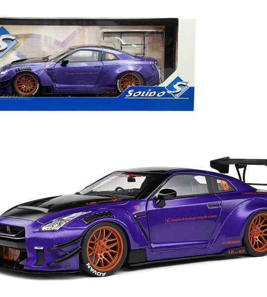 Solido 1:18 Nissan Skyline GT-R (R35) Liberty Walk Body Kit Type 2 – Purplezilla