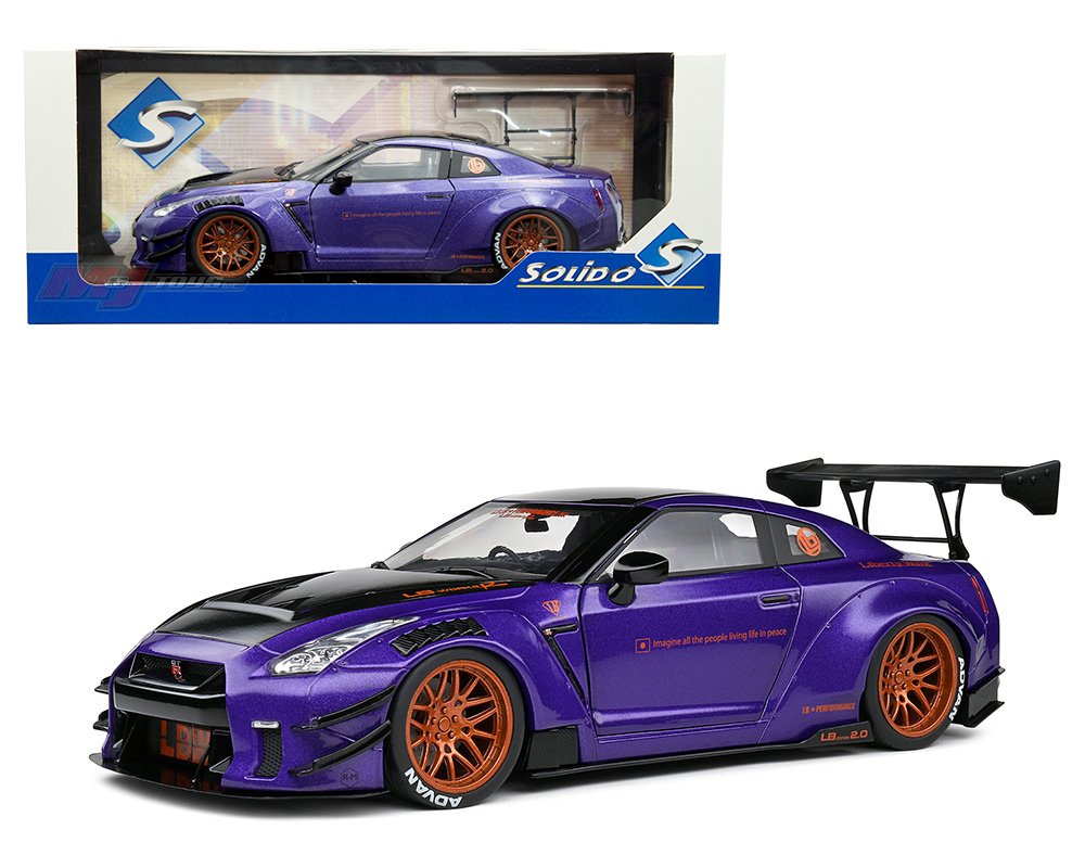 Solido 1:18 Nissan Skyline GT-R (R35) Liberty Walk Body Kit Type 2 – Purplezilla