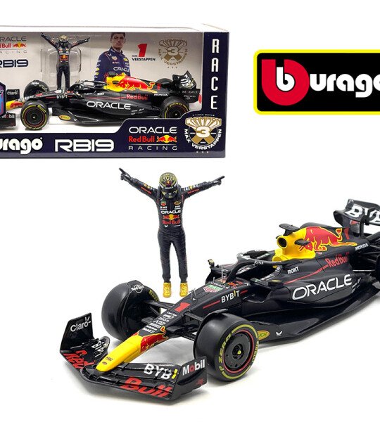 Bburago 1:24 Race F1 Oracle Red Bull RB19 2023 #1 Max Verstappen with Max Figure - incluye figura