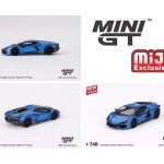 Mini GT 1:64 Lamborghini Revuelto – Blu Eleos – MiJo Exclusives