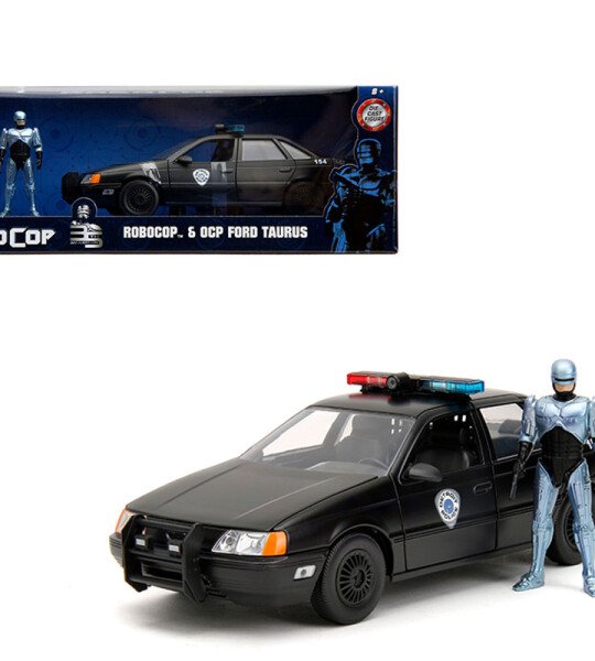 MODELO ESCALA Jada 1:24 RoboCop & OCP Ford Taurus Detroit Police (Matte Black) – RoboCop 35th Anniversary